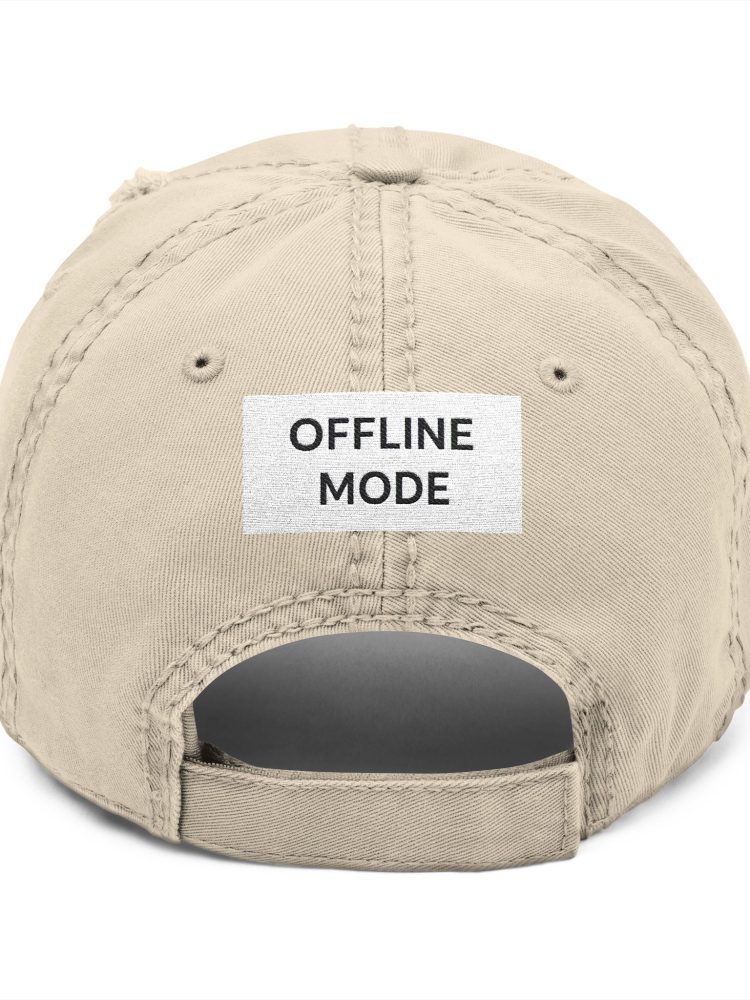 Casual Distressed Dad Hat - "Offline Mode" Embroidery