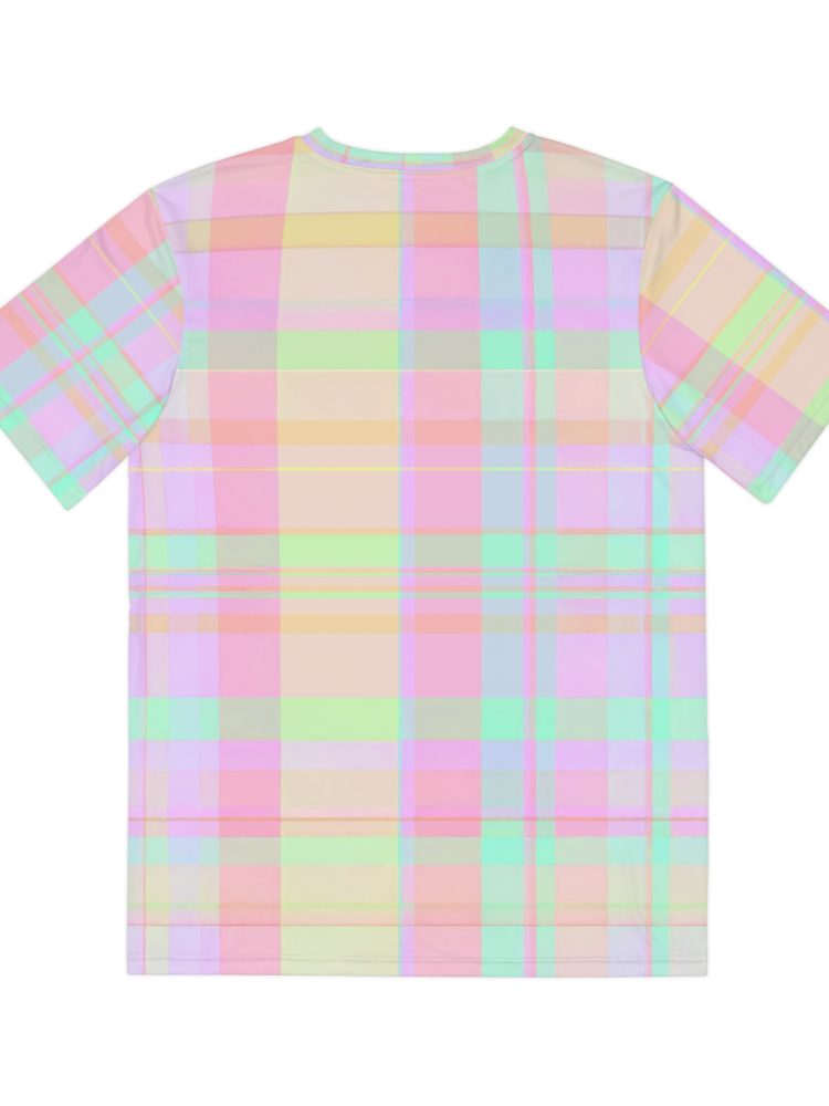 Men's Pastel Plaid Polyester Tee - Lightweight Summer Shirt