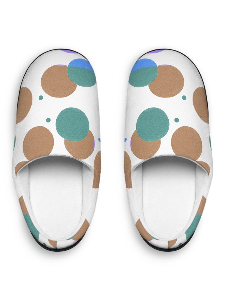 Chic Women's Indoor Slippers with Abstract Polka Dot Design