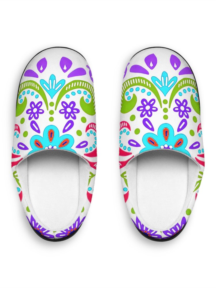 Colorful Floral Women's Indoor Slippers - Cozy Home Footwear